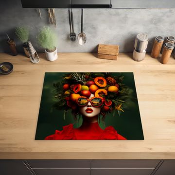 Inductie beschermer - Vrouw - Vruchten - Papaja - Ananas