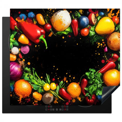 Inductie beschermer - Groente - Graffiti - Kleurrijk - Koken - Abstract