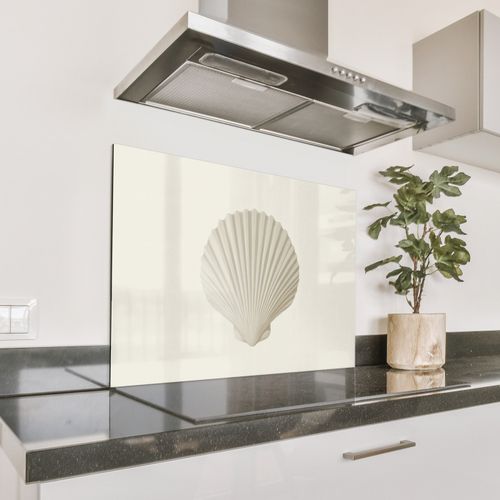 Spatscherm Aluminium - Schelp - Minimalistisch - Wit