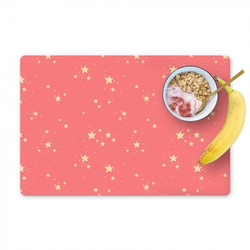 Placemat vinyl - Sterren - Roze - Geel - Patronen