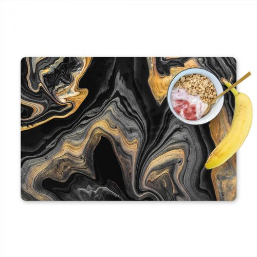 Placemat vinyl - Versmelting van Zwart en Goud