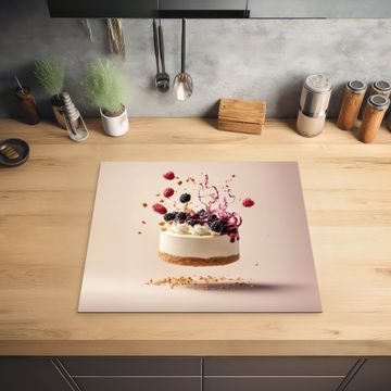 Inductie beschermer - Cheesecake - Eten - Roze - Taart