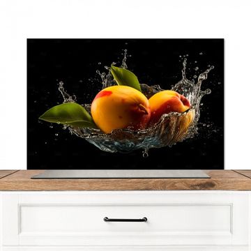 Spatscherm Aluminium - Mango - Fruit - Water - Zwart - Bladeren
