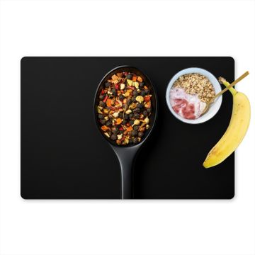 Placemat vinyl - Kruiden - Zwart - Lepel