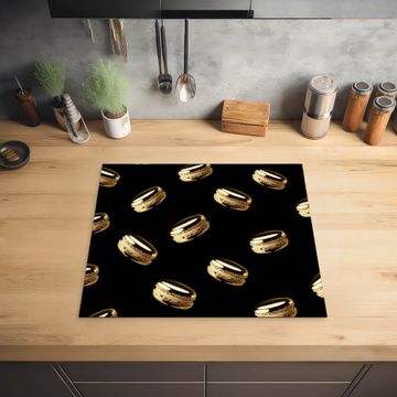 Inductie beschermer - Macarons - Patroon - Goud - Zwart