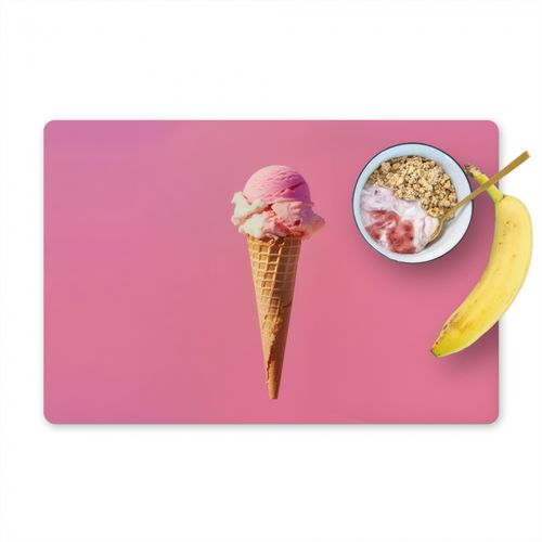 Placemat vinyl - Hoorntje - Schepijs - Roze