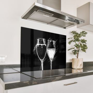 Spatscherm Aluminium - Zwart-witte Toast