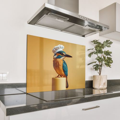Spatscherm Aluminium - Ijsvogel - Pilaar - Koksmuts - Vogel