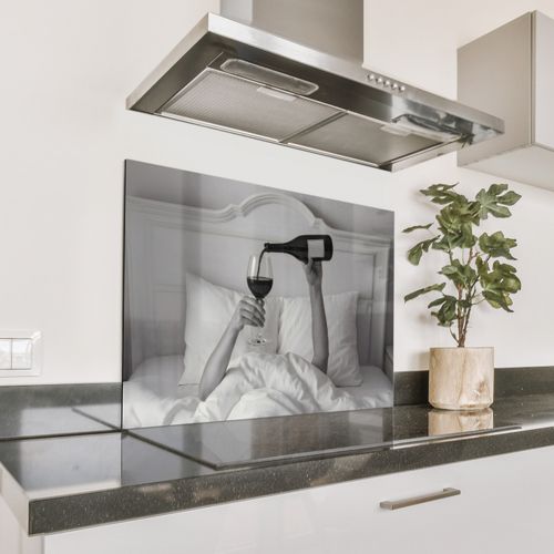 Spatscherm Aluminium - Lakens - Armen - Wijn - Glas