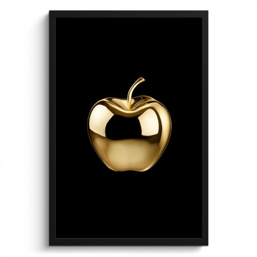 Poster met lijst - Appel - Goud - Chrome - Zwart