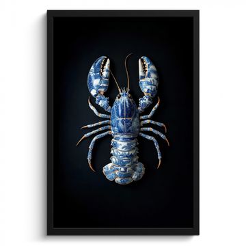 Poster met lijst - Kreeft - Delftsblauw - Schild - Stoer