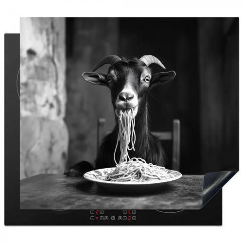 Inductie beschermer - Geit - Bord - Spaghetti - Zwart Wit