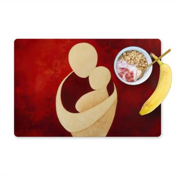 Placemat vinyl - Abstract - Moeder - Kind - Rood