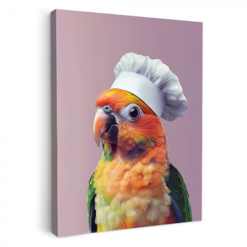 Canvas schilderij - Papegaai - Koksmuts - Nieuwsgierig - Vogel