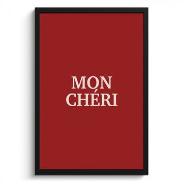 Poster met lijst - Rood - Frans - Quotes