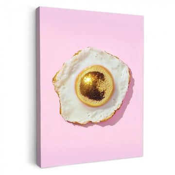 Canvas schilderij - Ei - Disco - Ontbijt - Glitter