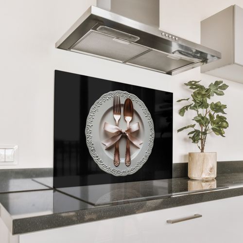 Spatscherm Aluminium - Rose - Strik - Bestek