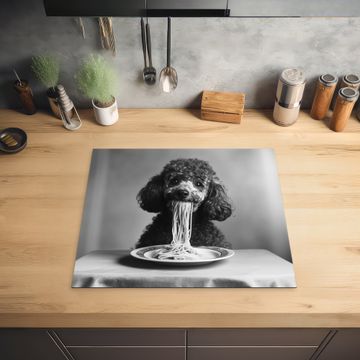 Inductie beschermer - Poedel - Hond - Zwart - Wit - Schattig - Pasta