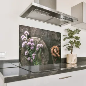 Spatscherm Aluminium - Stilleven met Bieslook