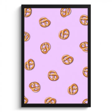 Poster met lijst - Pretzels - Eten - Paars