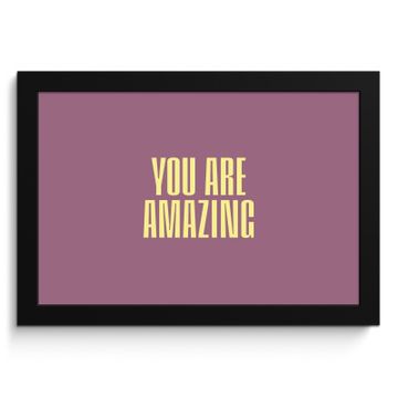 Poster met lijst - Tekst - Paars - Amazing