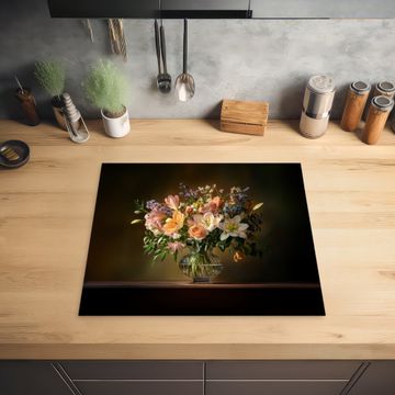 Inductie beschermer - Glazen - Bloemen - Boeket - Kleuren