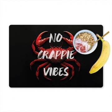 Placemat vinyl - Krab - Rood - Tekst - Zwart