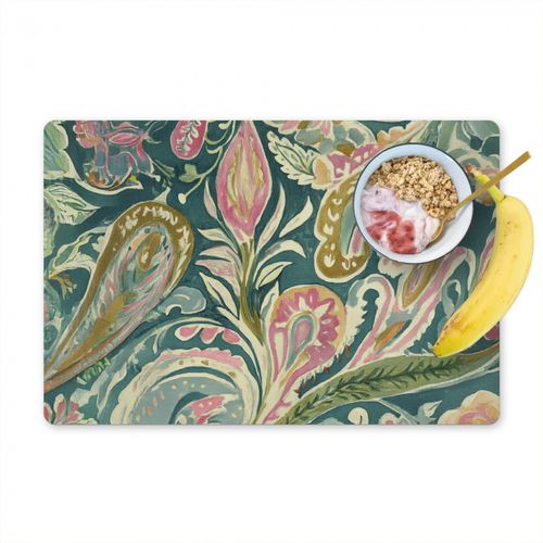 Placemat vinyl - Patroon - Kleurrijk - Sierlijk - Groen