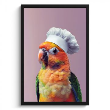 Poster met lijst - Papegaai - Koksmuts - Nieuwsgierig - Vogel
