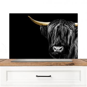 Spatscherm Aluminium - Mysterie in Zwart en Goud