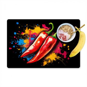 Placemat vinyl - Peper - Graffiti - Verf - Abstract - Modern - Kleurrijk