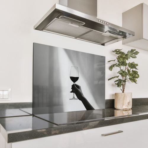 Spatscherm Aluminium - Lichtinval - Wijn - Rood - Glas