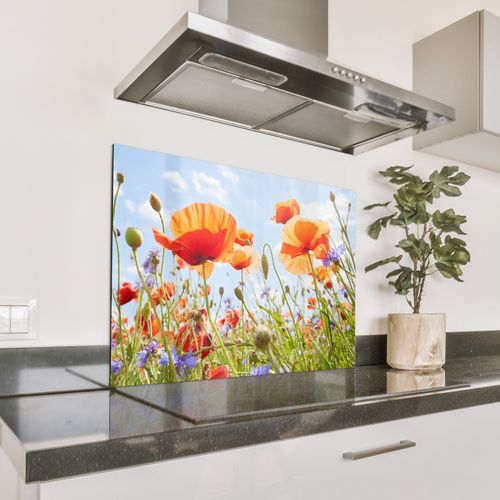 Spatscherm Aluminium - Zomerse Dans van Klaprozen