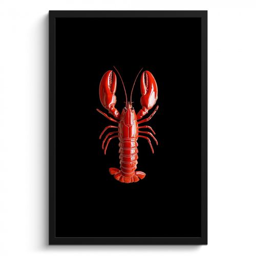 Poster met lijst - Kreeft - Glossier Rood - Zwart