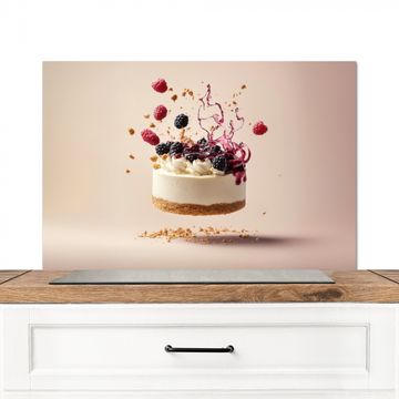 Spatscherm Aluminium - Cheesecake - Eten - Roze - Taart