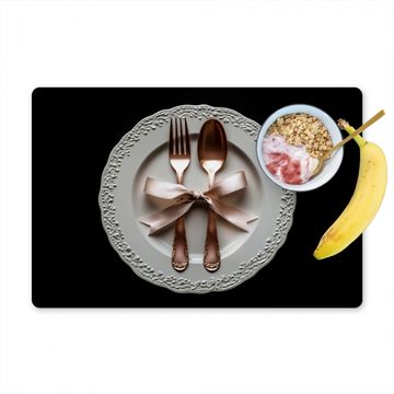 Placemat vinyl - Rose - Strik - Bestek