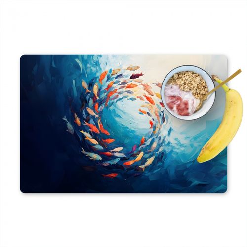 Placemat vinyl - Zee - Vissen - Kleurrijk - Dynamisch