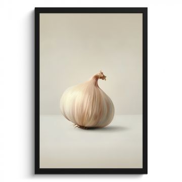 Poster met lijst - Knoflook - Natuurlijk - Beige