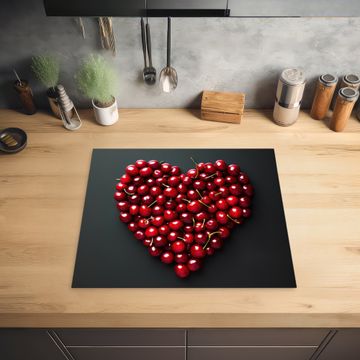Inductie beschermer - Kersen - Hart - Rood - Zwart