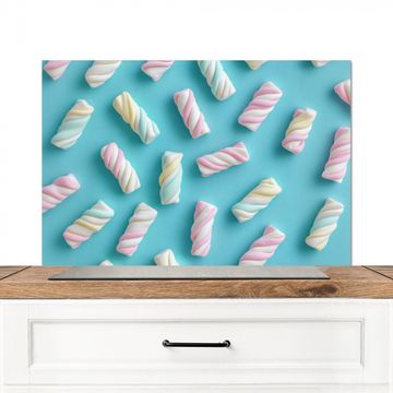 Spatscherm Aluminium - Spekjes - Pastel - Snoep - Blauw