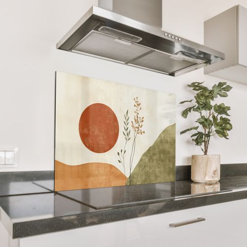 Spatscherm Aluminium - Zon - Abstract - Takken - Oranje