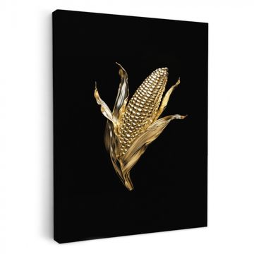 Canvas schilderij - Mais - Eten - Goud - Zwart