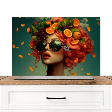 Spatscherm Aluminium - Vrouw - Sinaasappel - Bessen - Oranje