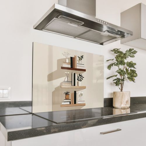 Spatscherm Aluminium - Plankjes - Boeken - Vaasjes - Planten