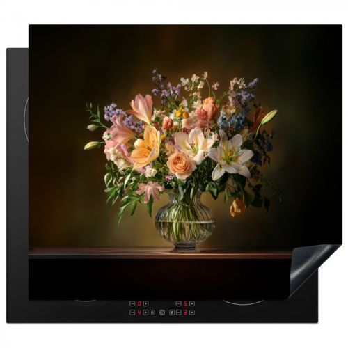 Inductie beschermer - Glazen - Bloemen - Boeket - Kleuren