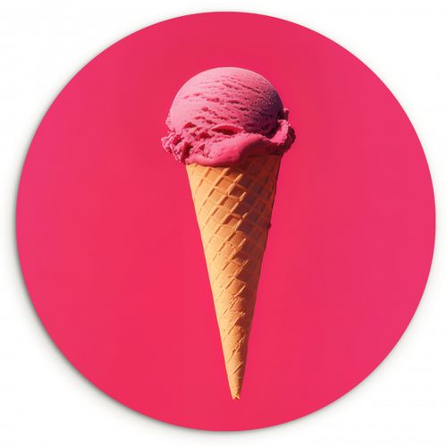 Muurcirkel - Schepijs - Roze - Hoorntje