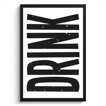Poster met lijst - Drink - Zwart - Wit - Decoratie