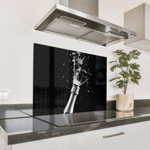 Spatscherm Aluminium - Champagne - Zwart - Spetters - Popping