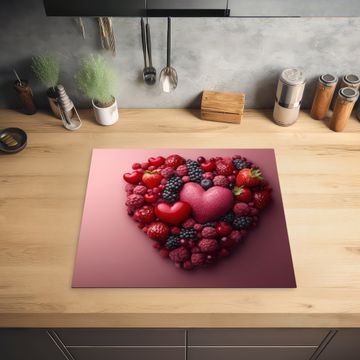 Inductie beschermer - Fruit - Hartjes - Aardbeien - Frambozen - Bosbessen