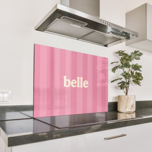 Spatscherm Aluminium - Roze - Gestreept - Belle